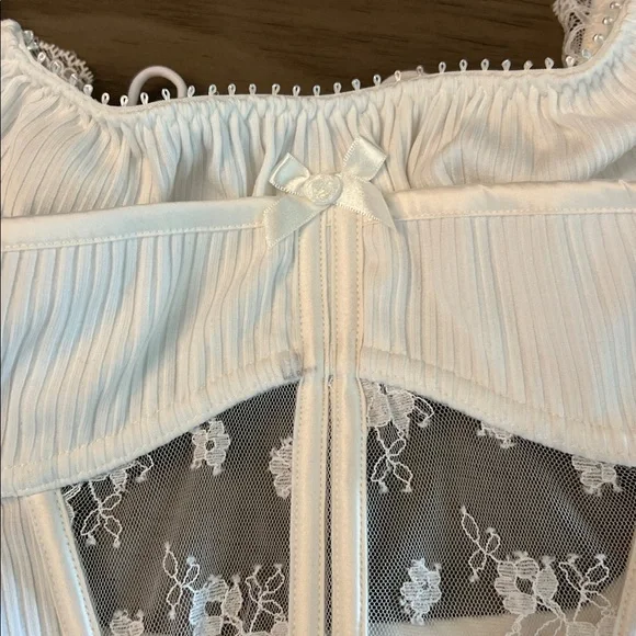 FOR LOVE AND LEMONS DAHLIA WHITE CORSET/BUSTIER LARGE - Picture 7 of 16